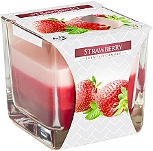 Kup Świeca zapachowa trójwarstwowa w szkle Truskawka - Bispol Scented Candle Strawberry