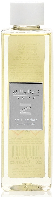 Wkład do dyfuzora zapachowego Soft skin - Millefiori Milano Zona Soft Leather Refill (wymienny wkład) — Zdjęcie N1