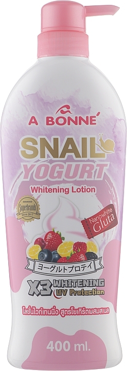 Balsam do ciała z białkami jogurtu i ekstraktem ze śluzu ślimaka - A Bonne Snail Yogurt Whitening Lotion — Zdjęcie N1