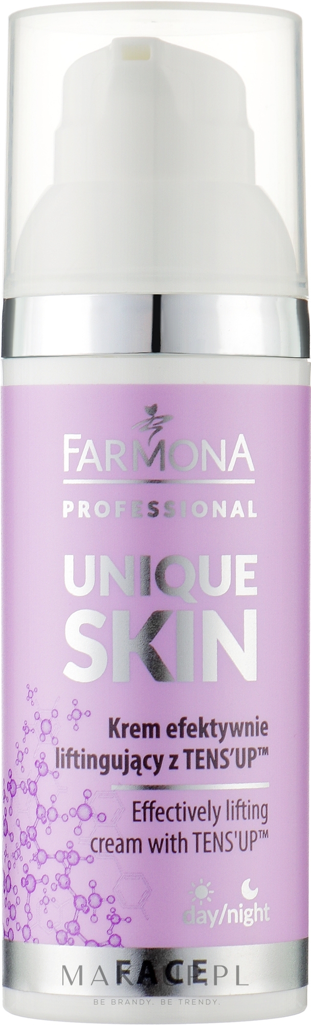 Skuteczny krem ​​liftingujący do każdego rodzaju cery - Farmona Professional Unique Skin Effectively Lifting Cream With TENS'UP — Zdjęcie 50 ml