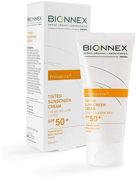 Krem przeciwsłoneczny - Bionnex Preventiva Tinted Sunscreen Cream Spf 50+ — Zdjęcie N2