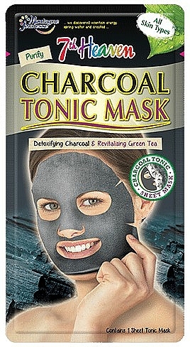 Maska węglowa w płachcie - 7th Heaven Charcoal Tonic Sheet Mask — Zdjęcie N1