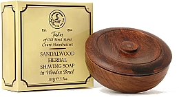 Tradycyjne mydło do golenia w drewnianej miseczce Drzewo sandałowe - Taylor of Old Bond Street Sandalwood Herbal Shaving Soap — Zdjęcie N2