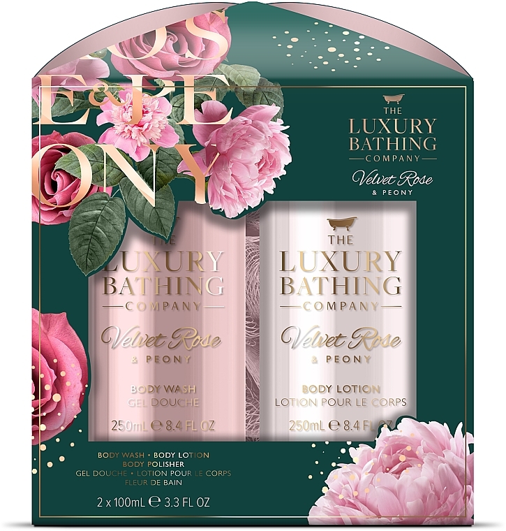 Zestaw - Grace Cole The Luxury Bathing Velvet Rose & Peony Set (sh/gel/100ml + b/lot/100ml)  — Zdjęcie N1