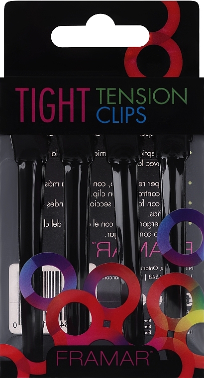 Spinki do włosów, metalowe, czarne - Framar Tight Tension Clips — Zdjęcie N1