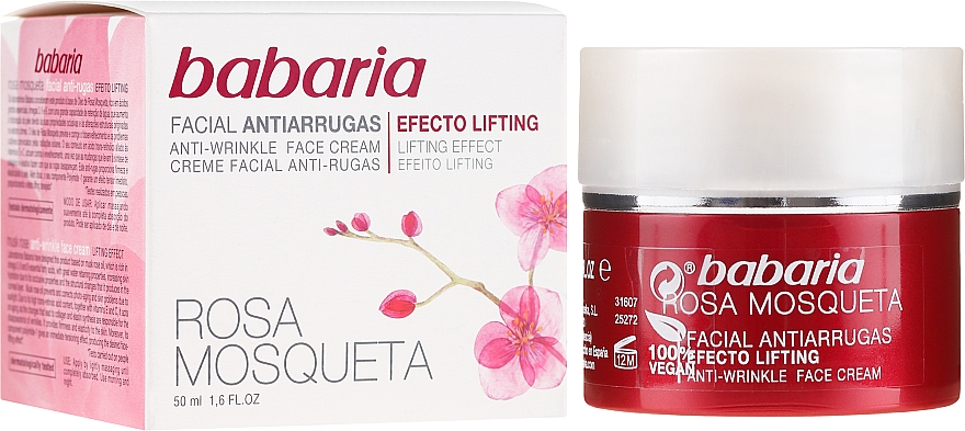 Przeciwzmarszczkowy krem do twarzy - Babaria Rosa Mosqueta Anti-Wrinkle Face Cream — Zdjęcie N1