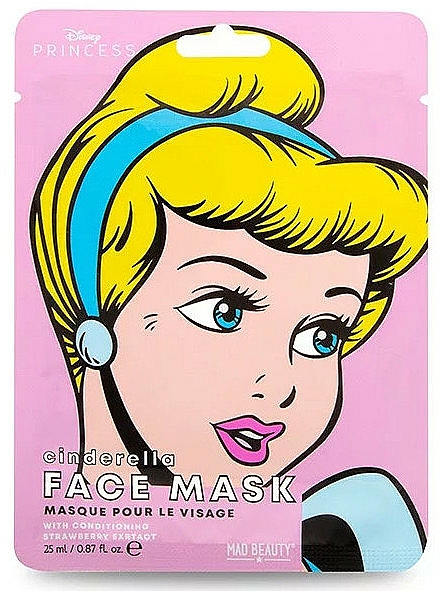 Nawilżająca maseczka w płachcie do twarzy - Mad Beauty Disney POP Princess Cinderella Face Mask — Zdjęcie N1