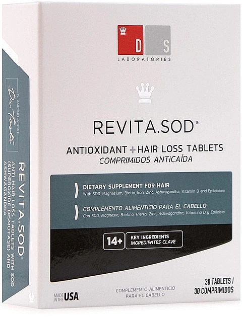 Suplement diety przeciw wypadaniu włosów - DS Laboratories Revita.SOD Tablets — Zdjęcie N1