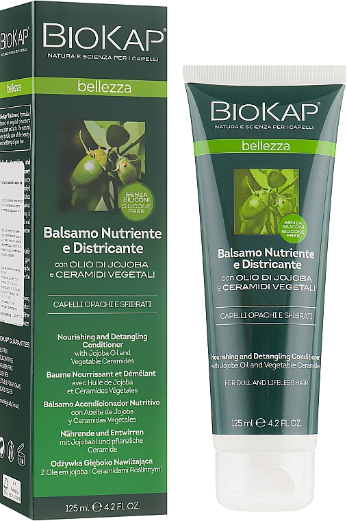 Odżywka wygładzająca do splątanych włosów - BiosLine BioKap Nourishing and Detangling Conditioner