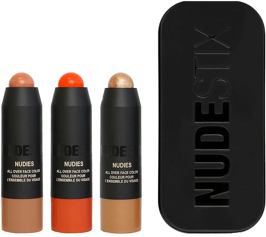 Zestaw - Nudestix The Beachy Nudes Kit (blush/3x1,8g) — Zdjęcie N1