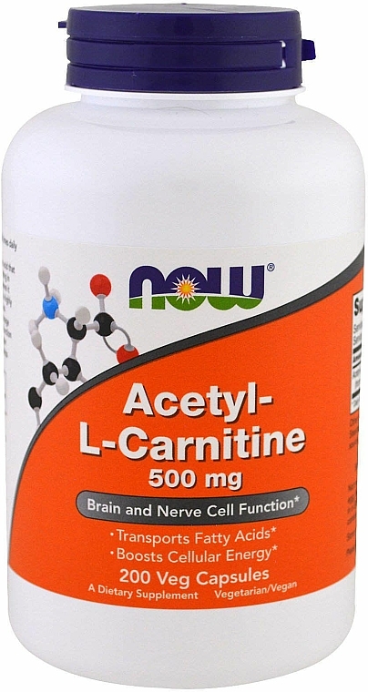 Karnityna w vegańskich kapsułkach wspierająca proces produkowania energii - Now Foods Acetyl-L-Carnitine — Zdjęcie N2