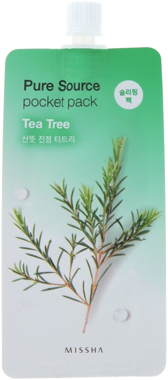 Oczyszczająca maseczka na noc z ekstraktem z drzewa herbacianego - Missha Pure Source Pocket Pack Tea Tree — Zdjęcie N1