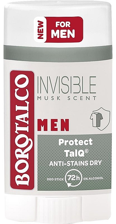 Dezodorant w sztyfcie - Borotalco Men Invisible Musk Scent Deo Stick — Zdjęcie N1