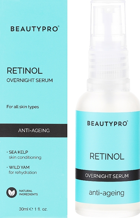 Retinolowe serum do twarzy na noc - BeautyPro Overnight Serum Ocean Retinol 1%  — Zdjęcie N2