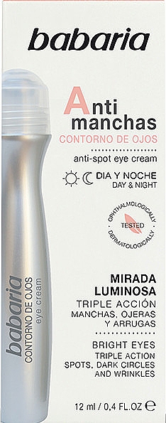 Krem pod oczy korygujący cienie i zmarszczki - Babaria Anti Spot Eye Cream — Zdjęcie N1