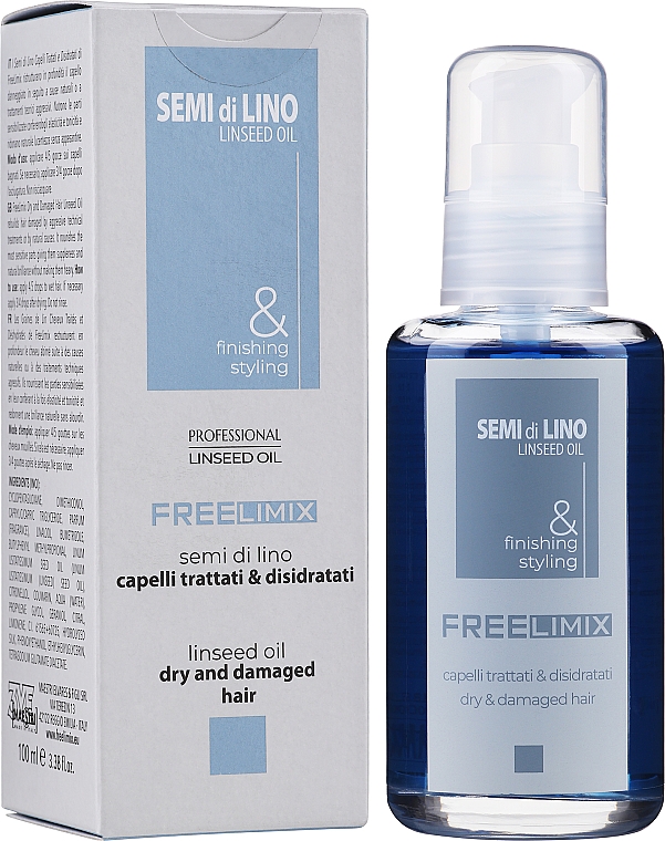 Olejek z olejem lnianym do włosów - Freelimix Semi Di Lino Linseed Oil For Dry And Damaged Hair — Zdjęcie N1