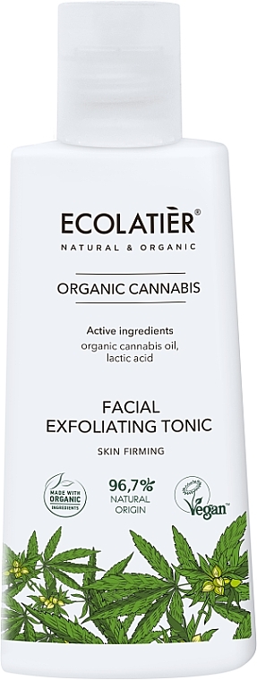 Tonik do twarzy z konopiami - Ecolatier Facial Exfoliating Tonic Skin Firming Organic Cannabis — Zdjęcie N1