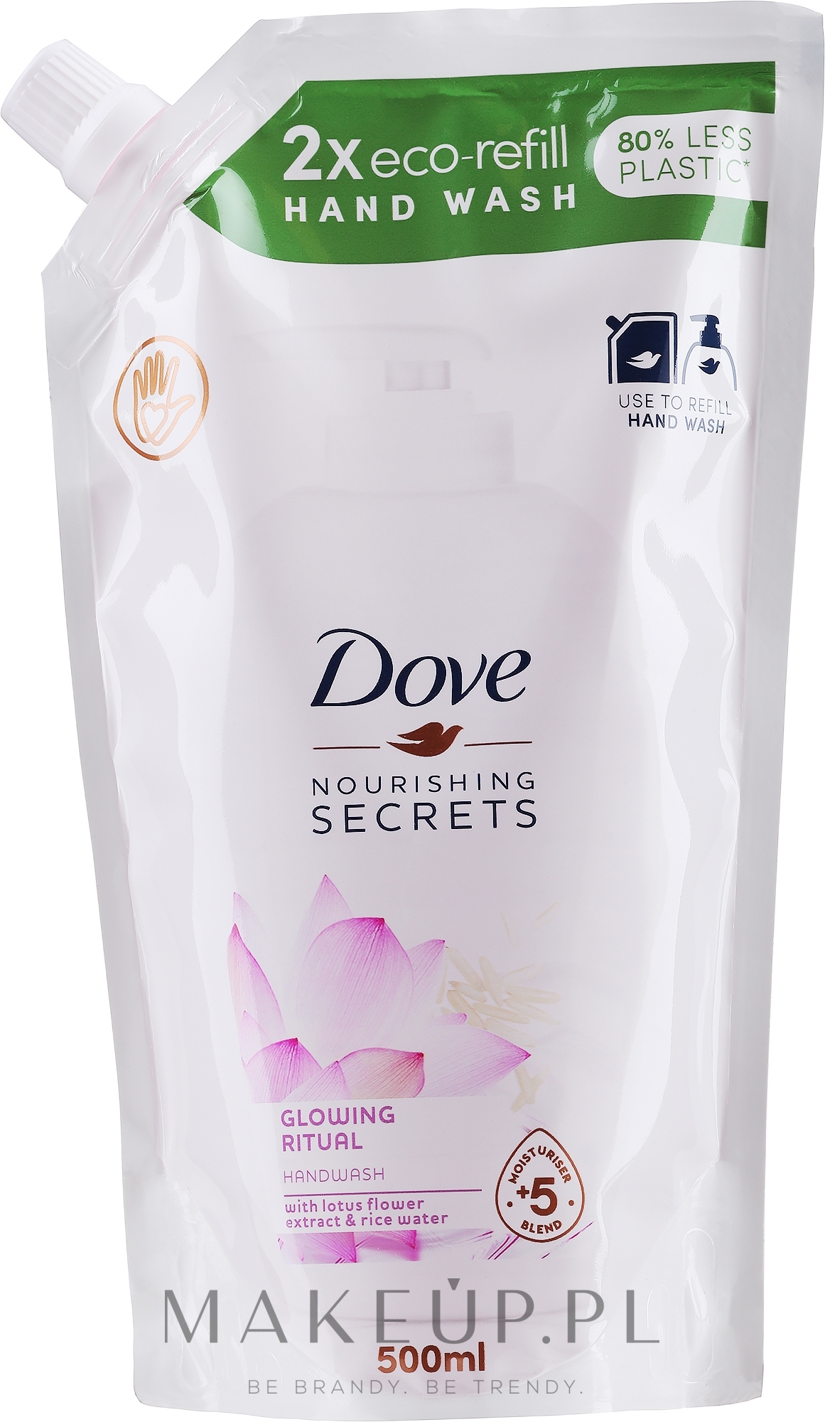 Mydło w płynie do rąk z ekstraktem z kwiatu lotosu i wodą ryżową - Dove Nourishing Secrets Glowing Ritual Handwash (uzupełnienie) — Zdjęcie 500 ml