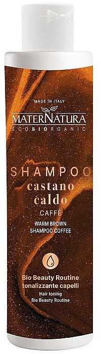 Szampon koloryzujący do włosów - MaterNatura Warm Brown Shampoo Coffee — Zdjęcie N1