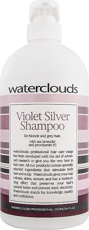 PRZECENA! Szampon neutralizujący żółty odcień - Waterclouds Violet Silver Shampoo * — Zdjęcie N1