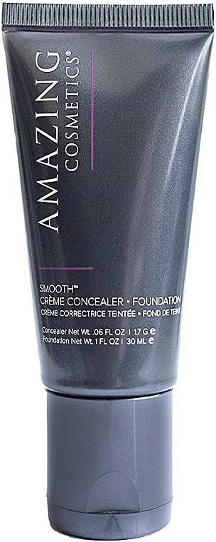 Wygładzający kremowy korektor i podkład 2 w 1 do twarzy - Amazing Cosmetics Smooth Creme Concealer Foundation Duo — Zdjęcie N1