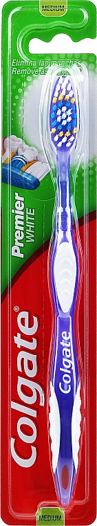 Szczoteczka do zębów Premier Clean, średnia twardość, fioletowa - Colgate Premier Medium Toothbrush