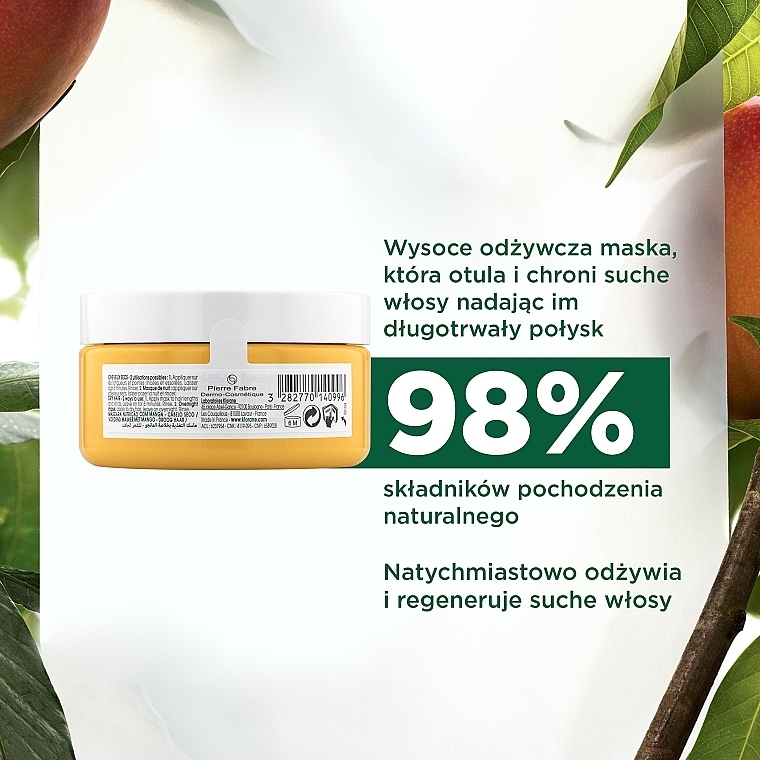 Maseczka z masłem mangowym do włosów suchych - Klorane Hair Mask with Mango Butter — Zdjęcie N5