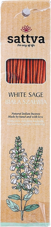 PRZECENA! Naturalne indyjskie kadzidła Biała szałwia - Sattva White Sage * — Zdjęcie N2