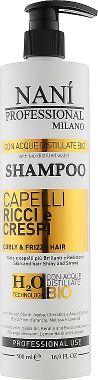 Szampon do włosów kręconych z biowodą destylowaną - Naní Professional Milano Shampoo For Curly & Frizzy Hair