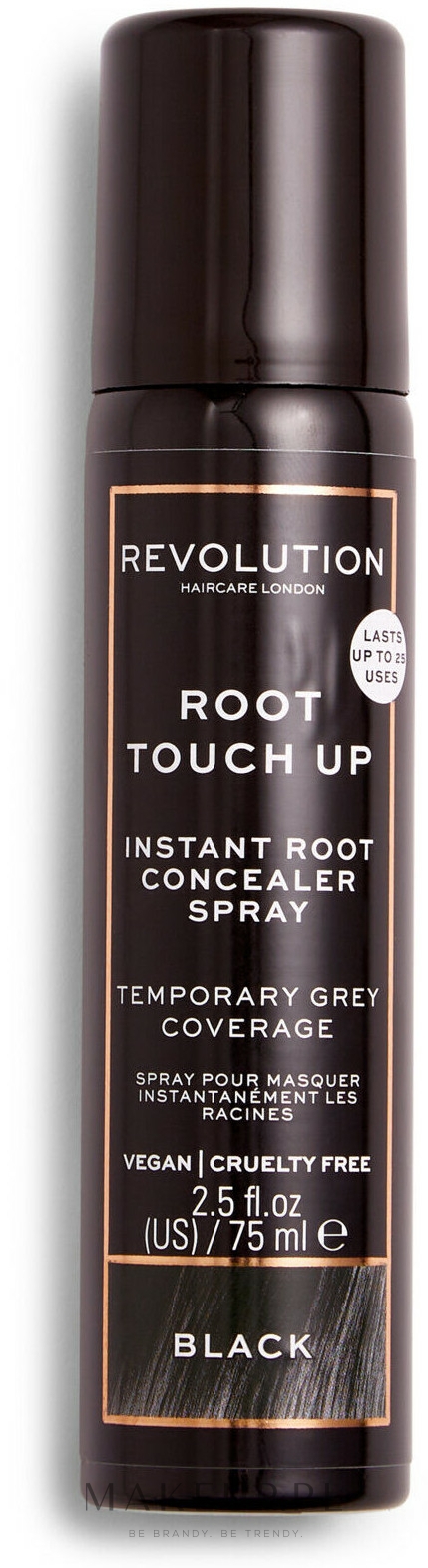 Błyskawiczny retusz odrostów w sprayu - Makeup Revolution Haircare Root Touch Up Spray — Zdjęcie Black