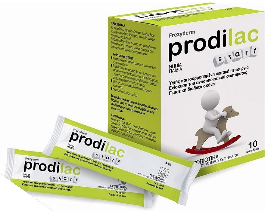 Suplement diety Probiotyk dla dzieci poniżej 2 lat - Frezyderm Prodilac Start Sachets — Zdjęcie N1