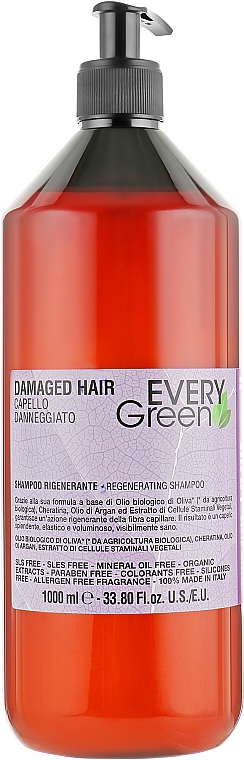 Rewitalizujący szampon do włosów zniszczonych - Dikson Every Green Damaged Hair Regenerating Shampoo — Zdjęcie N3