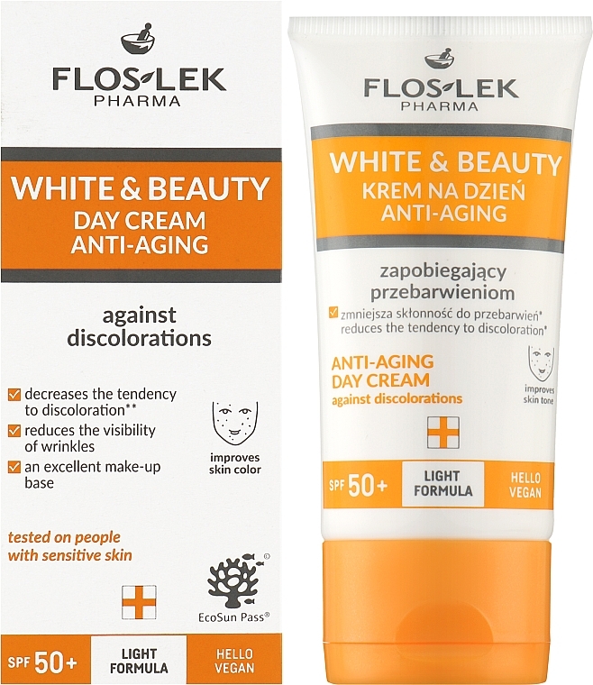 Krem do twarzy - Floslek White & Beauty Day Cream To Prevent Discoloration Spf 50+ — Zdjęcie N2
