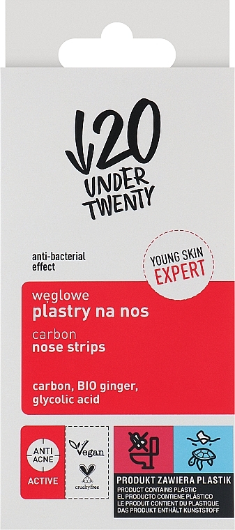Węglowe plastry na nos - Under Twenty Anti! Acne Carbon Nose Strips — Zdjęcie N1