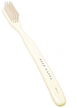 Kup 	Średnia szczoteczka do zębów, mleczna - Acca Kappa Vintage Tooth Brush Medium Natural Bristles Ivory White Color