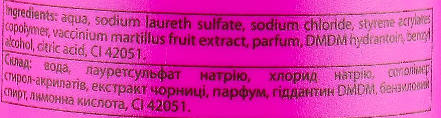 Szampon do włosów farbowanych z ekstraktem z jagód - Mirella Professional Shampoo with Blueberry Extract — Zdjęcie N3