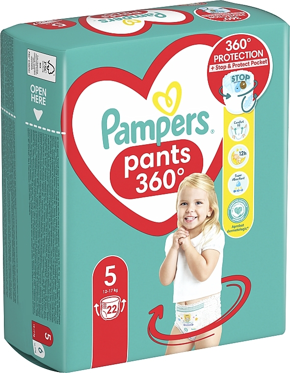 Pieluchy majteczkowe, rozmiar 5 (junior) 12-17 kg, 22 szt. - Pampers Premium Care Pants — Zdjęcie N10