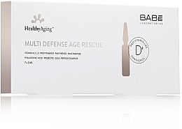 Multiochronne ampułki z koncentratem witaminowym o intensywnym działaniu odmładzającym - Babé Laboratorios Healthy Aging Multi Defense Age Rescue — Zdjęcie N1