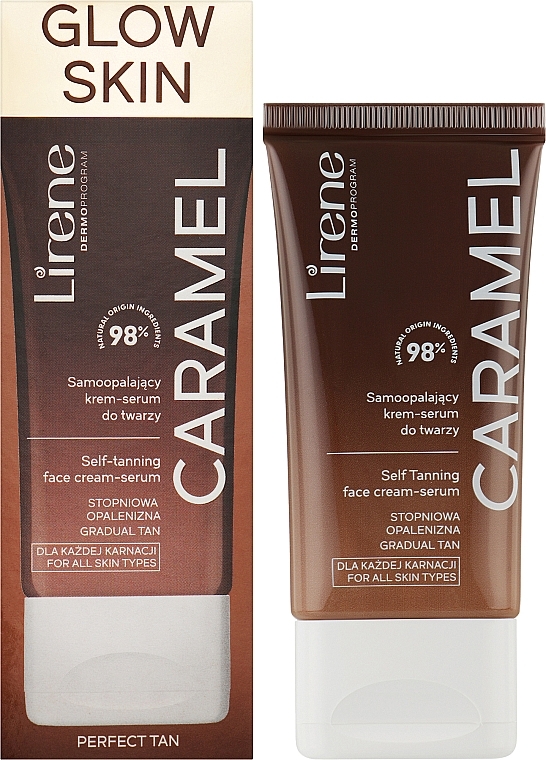Samoopalający krem-serum do twarzy Caramel - Lirene Perfect Tan Self-Tanning Cream-Serum — Zdjęcie N2