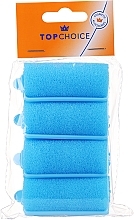 Miękkie wałki do włosów 30 mm, 3486, niebieskie - Top Choice — Zdjęcie N1