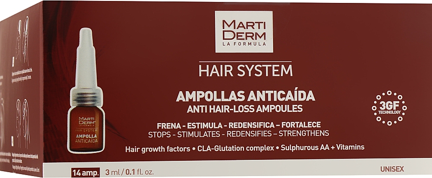 Ampułki przeciwko wypadaniu włosów - Martiderm Hair System Anti Hair-loss Ampoules