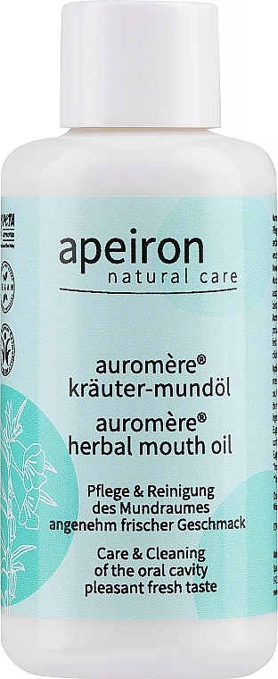 Olej do płukania jamy ustnej - Apeiron Auromere Herbal Mouth Oil — Zdjęcie N1