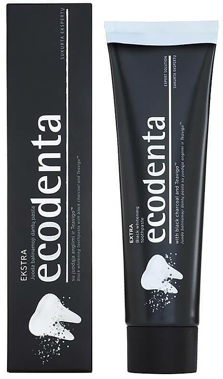 Wybielająca pasta do zębów z węglem aktywnym - Ecodenta Extra Black Whitening Toothpaste — Zdjęcie N2