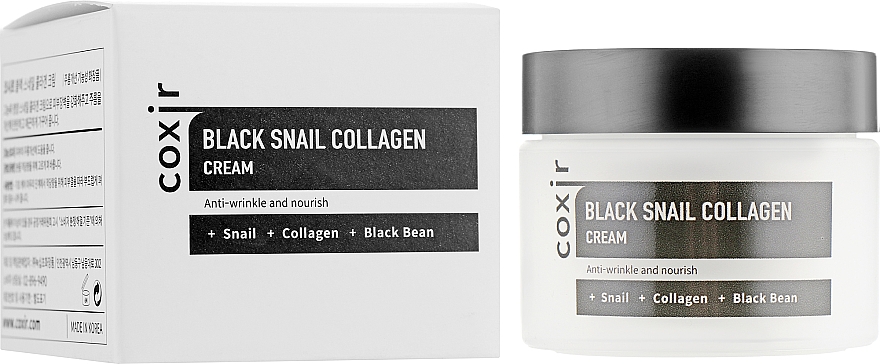 Odżywczy krem ​​przeciwstarzeniowy do twarzy ze śluzem ślimaka - Coxir Black Snail Collagen Cream Anti-Wrinkle And Nourish — Zdjęcie N4