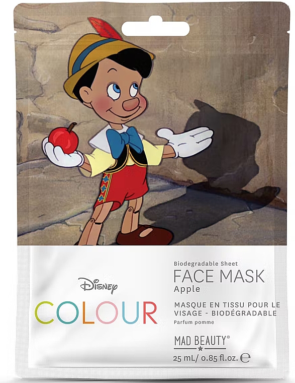 Maska w płachcie Pinokio - Mad Beauty Disney Colour Biodegradable Sheet Face Mask Apple — Zdjęcie N1