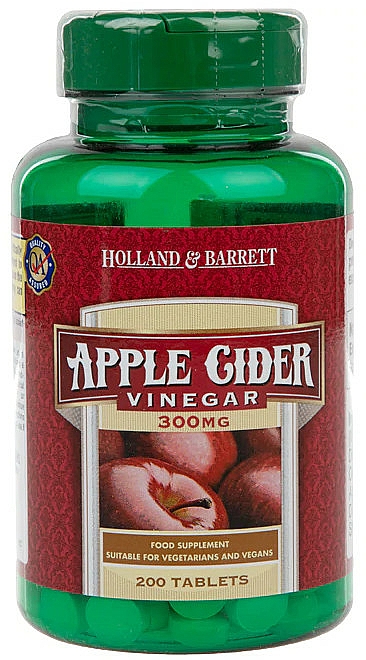 Ocet jabłkowy w tabletkach - Holland & Barrett Apple Cider Vinegar 300mg — Zdjęcie N1