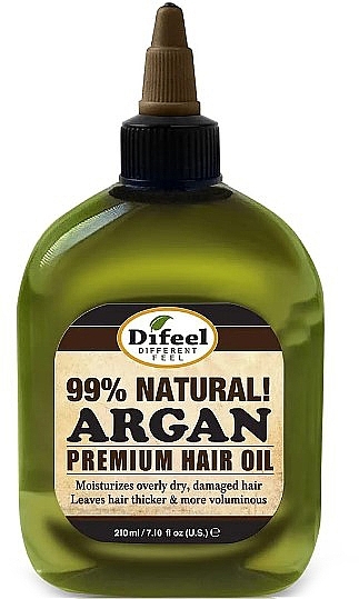 Naturalny olejek arganowy do włosów - Difeel 99% Natural Argan Premium Hair Oil — Zdjęcie N1