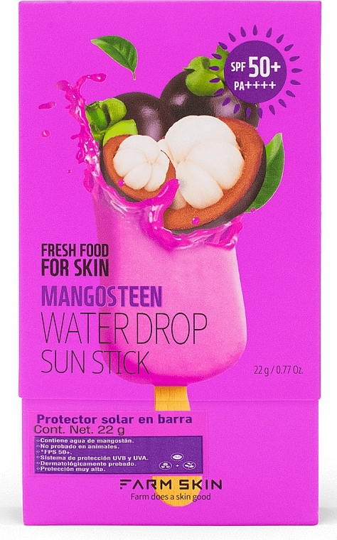 Wodoodporny sztyft przeciwsłoneczny - Farm Skin Fresh Food For Skin Mangosteen Water Drop Sun Stick SPF50+ — Zdjęcie N2