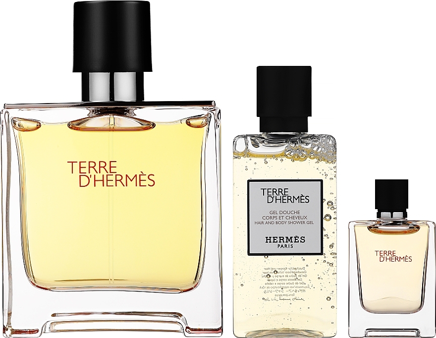 Hermes Terre d'Hermes - Zestaw (parfum/75 ml + sh/gel/40 ml + parfum/5 ml) — Zdjęcie N2