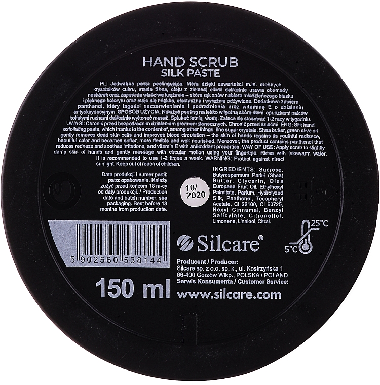Pasta peelingująca do rąk - Silcare Hand Scrub Silk Paste — Zdjęcie N2